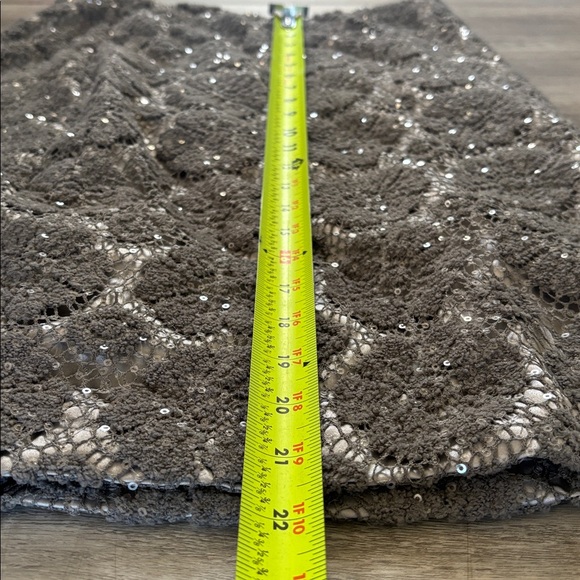 NWT Ann Taylor Silver Lace Overlay Sz 2 mini skirt - Picture 5 of 7